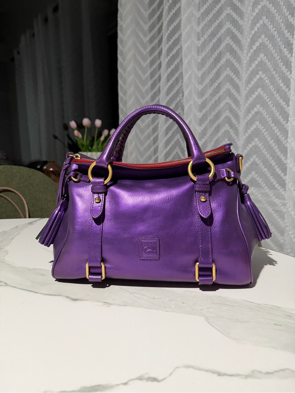 Dooney & Bourke Florentine Custom Nova Purple Satchel